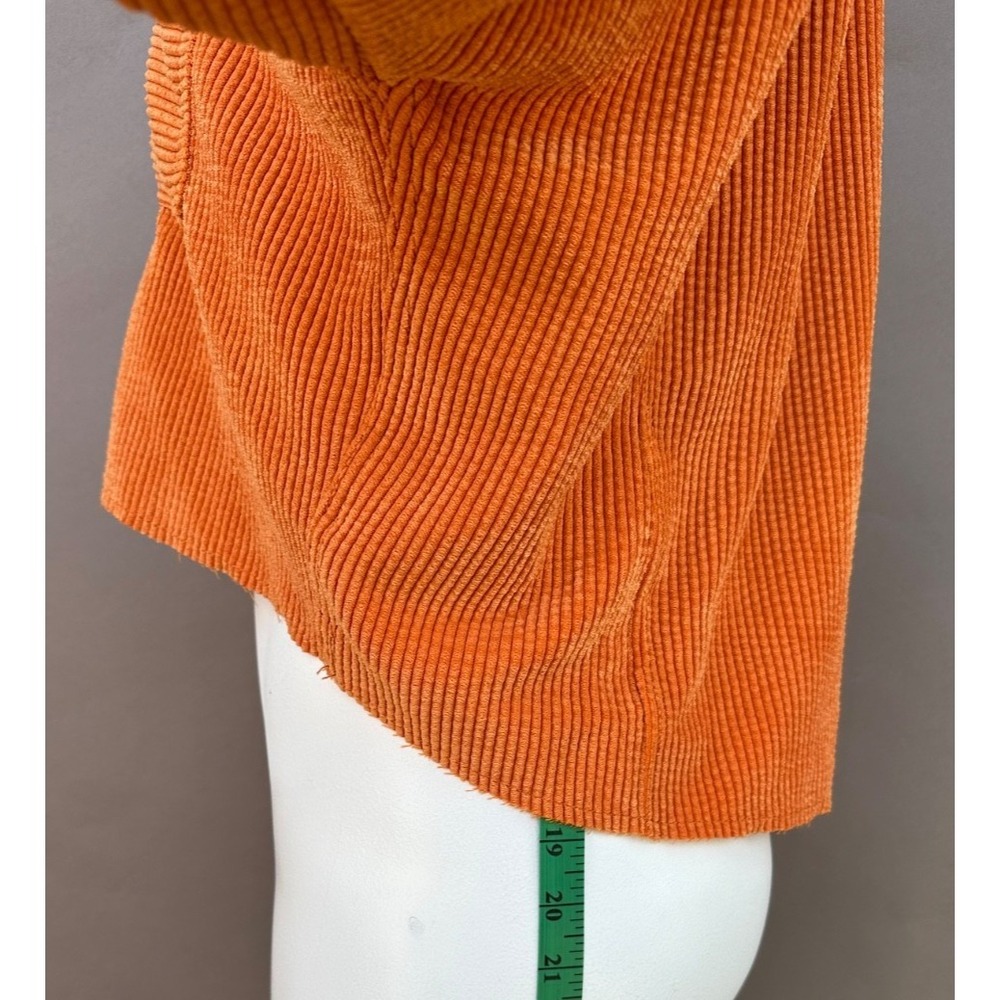 NEW BDG Urban Outfitters XS Orange Corduroy Button Up Crop Shirt Shacket Jacket - Picture 16 of 16